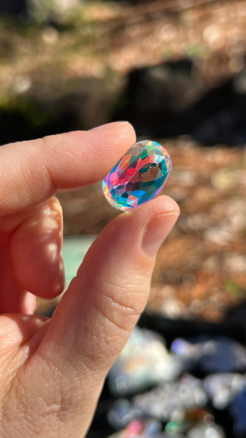 Angel Aura Quartz Facet Gemstone
