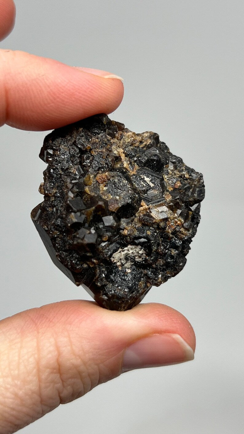 Andradite Garnet var. Melanite, Black Garnet, Mali