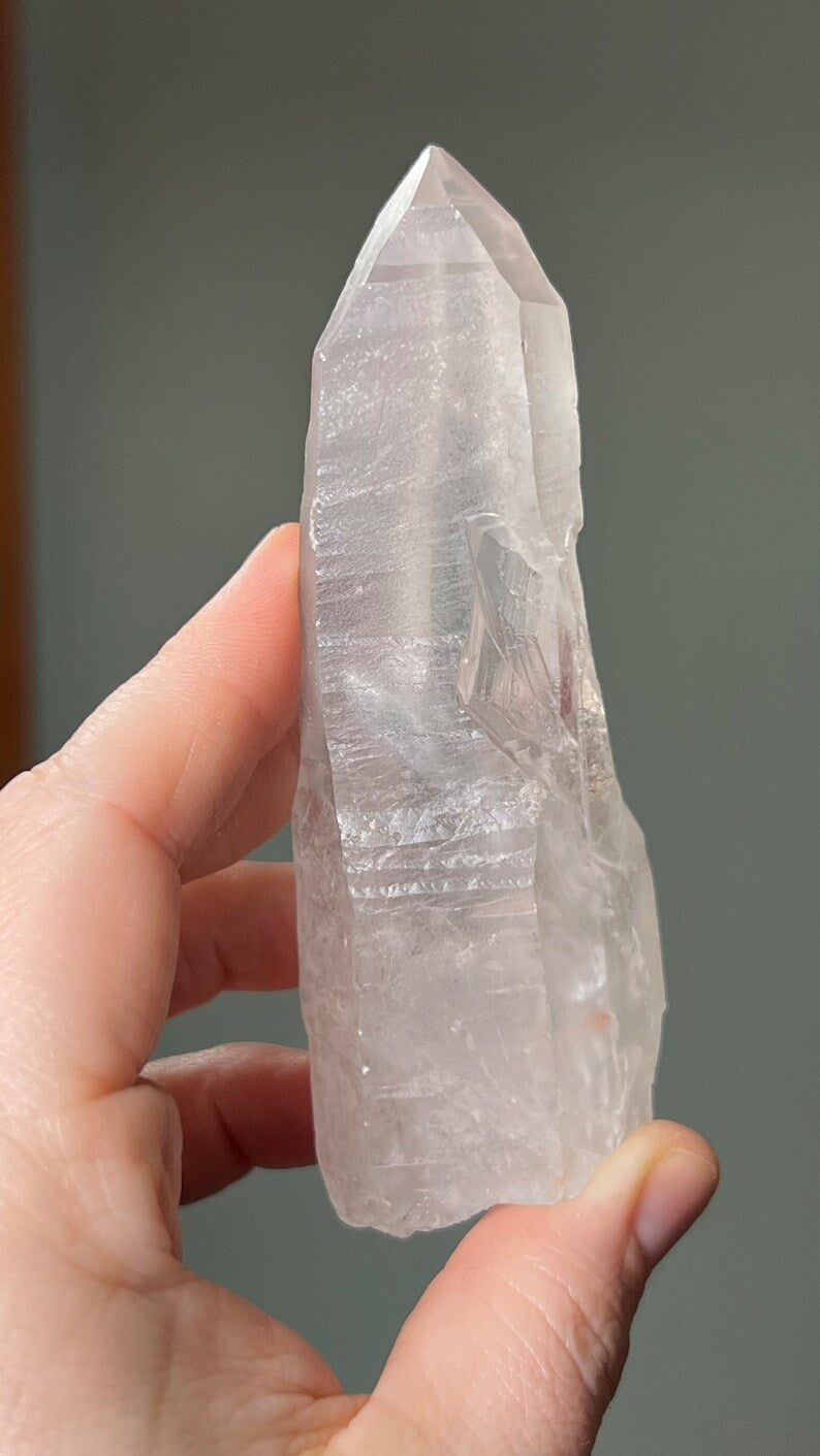 Pink Lemurian Key Quartz