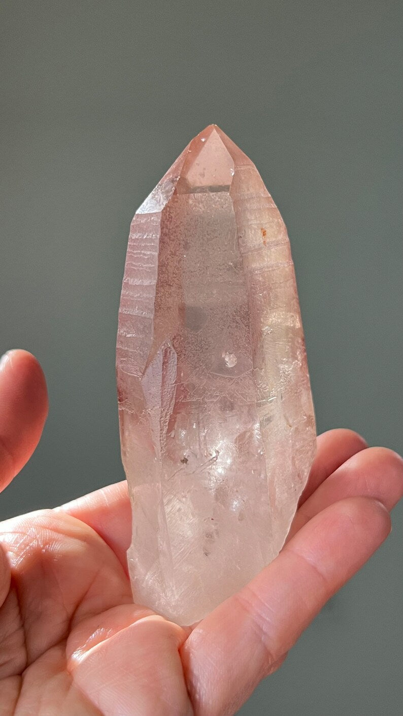 Pink Lemurian Diamond Window Quartz