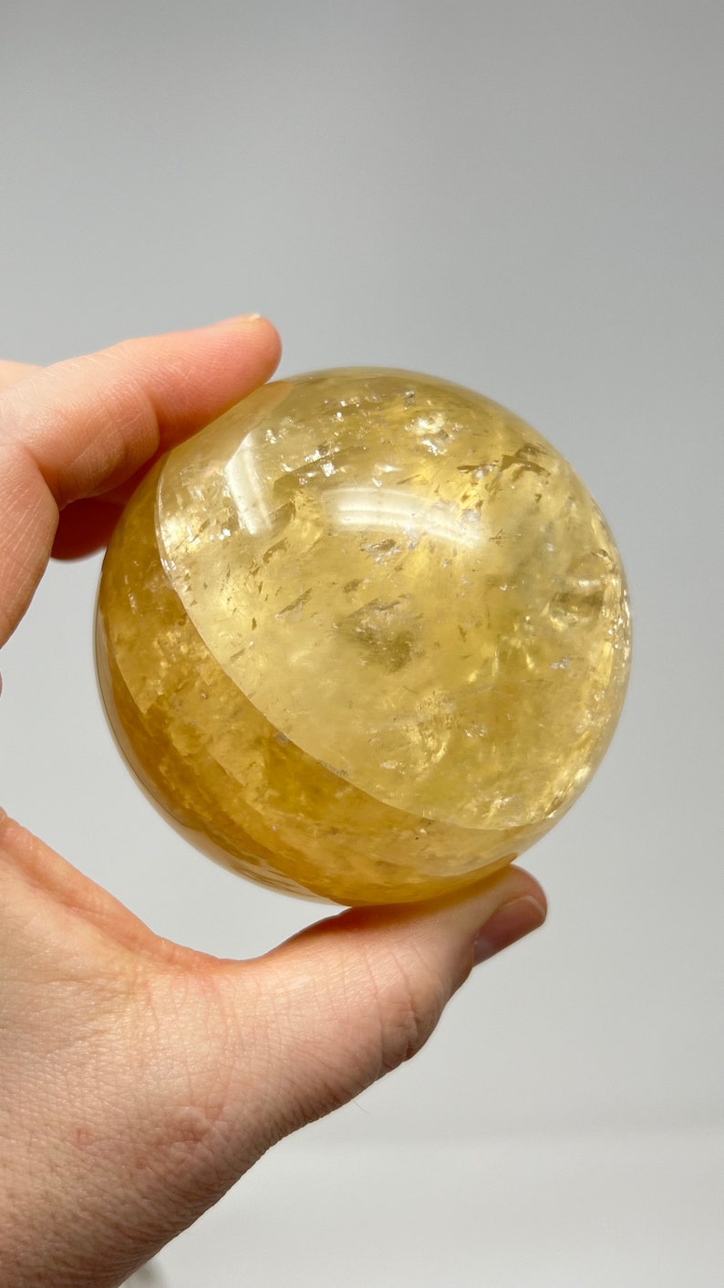 Golden Calcite Sphere with Stand, 546g Bolivia