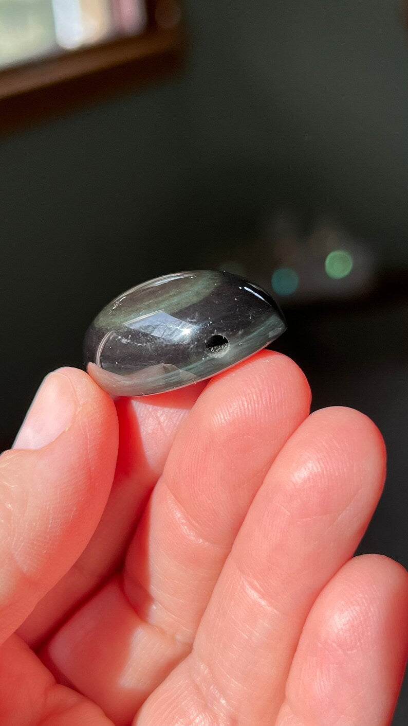 Rainbow Obsidian Drilled Pendant, 11g Mexico