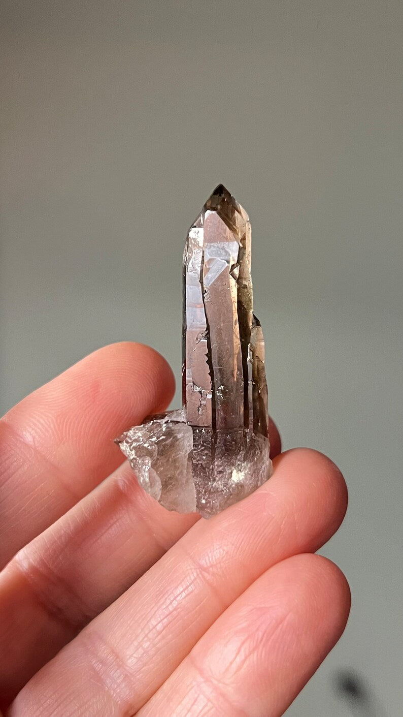 Prismatic Elestial Smoky Quartz Point, 11g Malawi