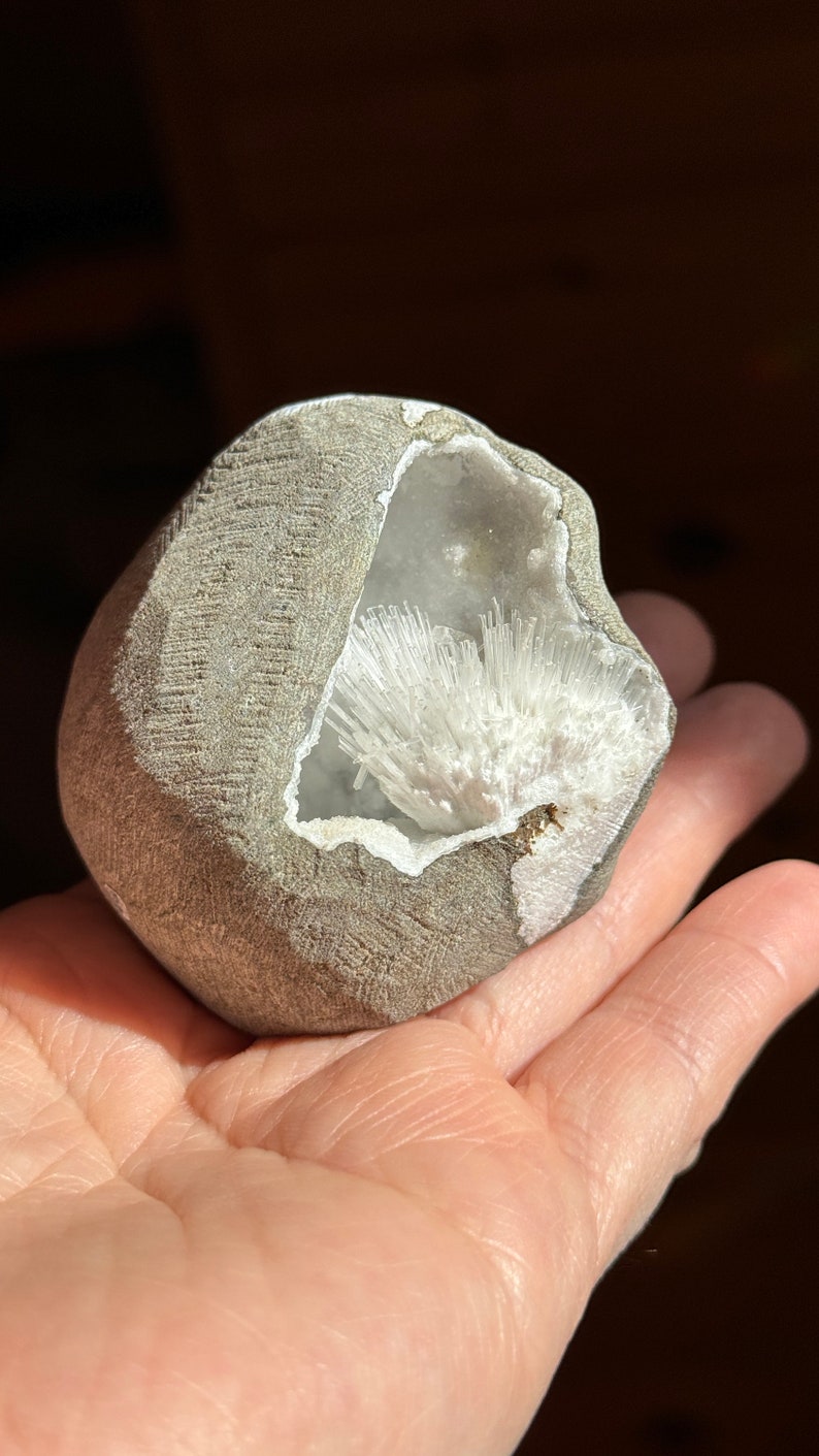 Sparkling Natrolite Geode, India