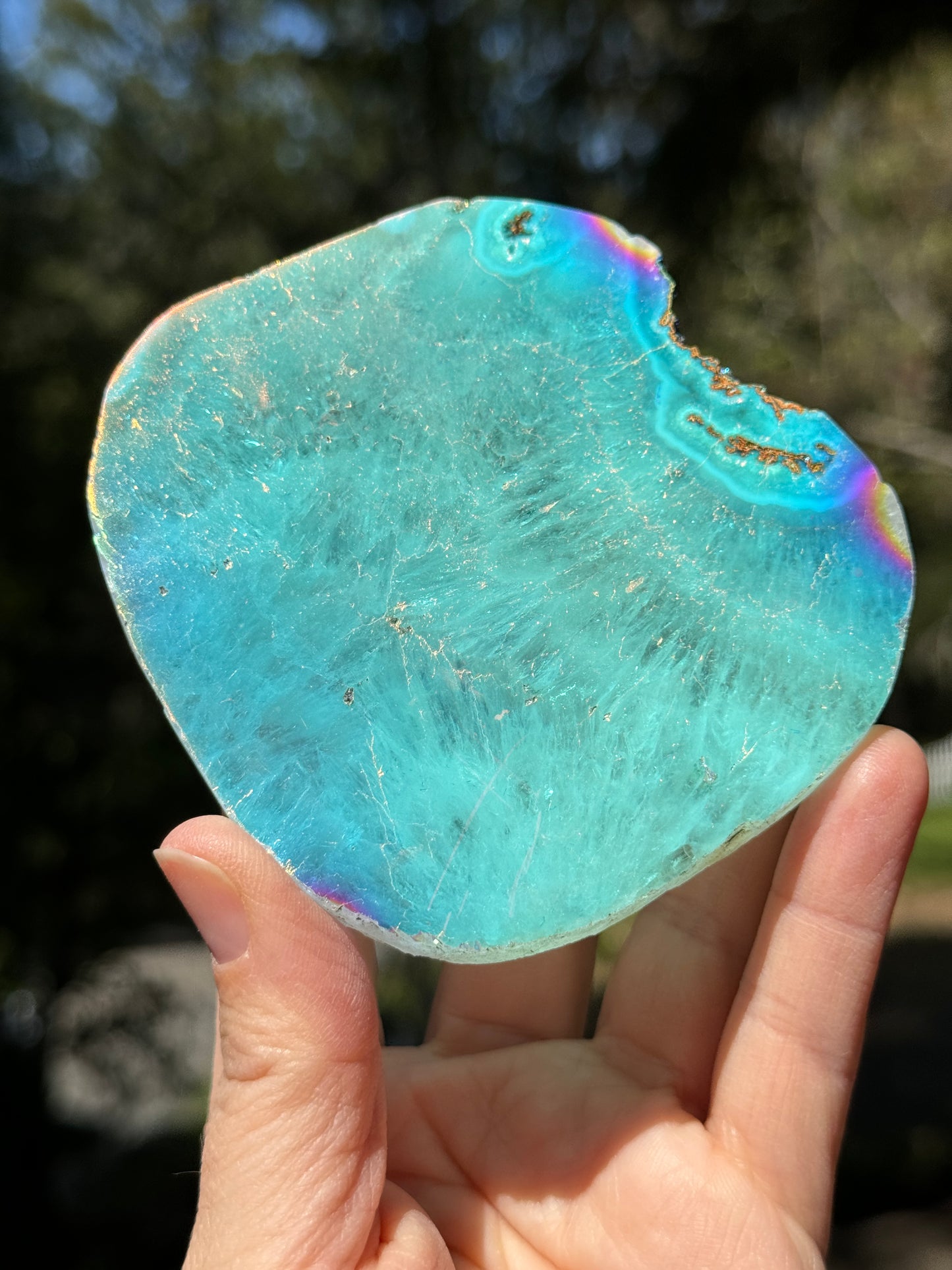 Angel Aura Agate Quartz Slice