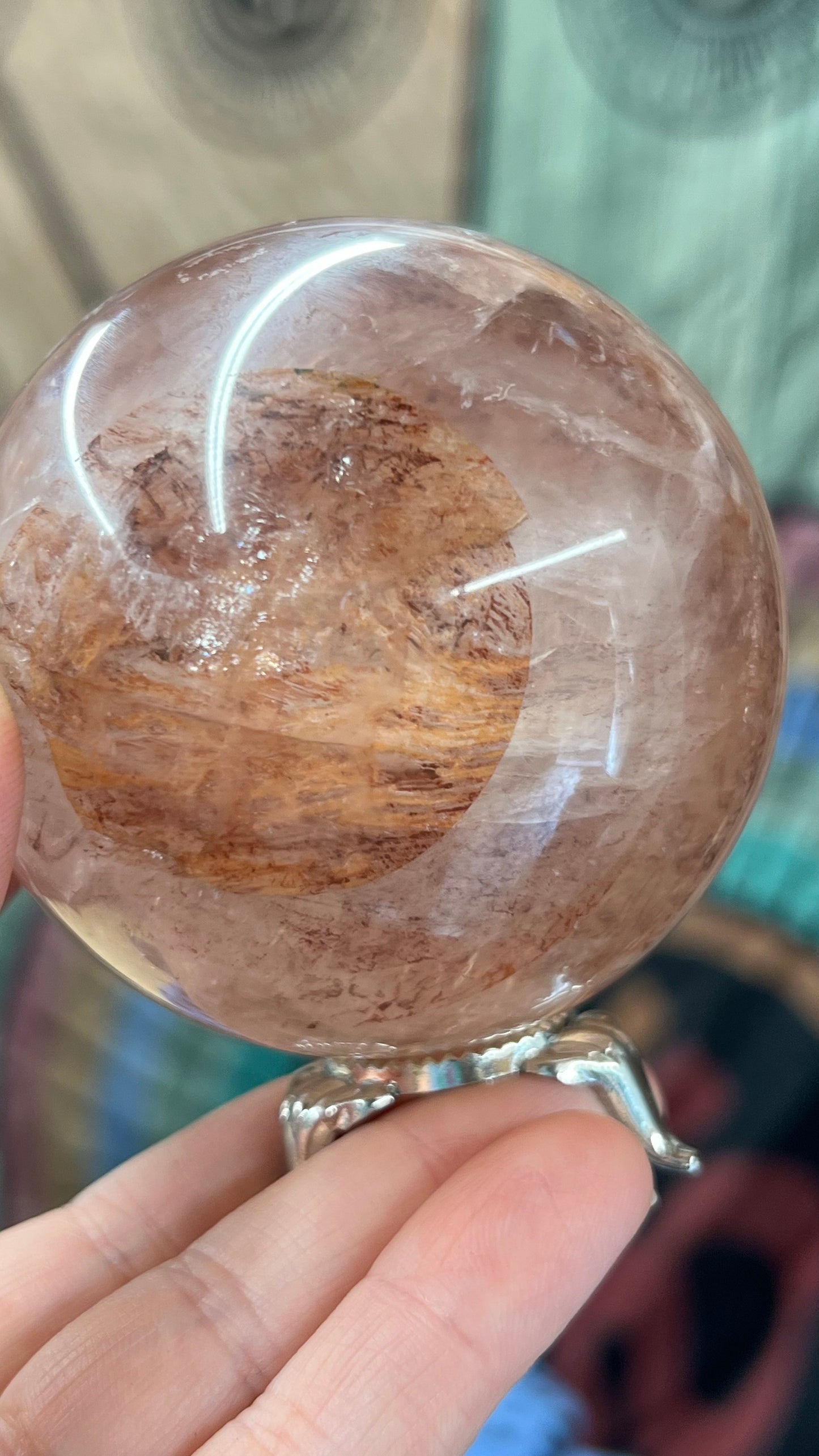 Garden Quartz Sphere with Display Stand