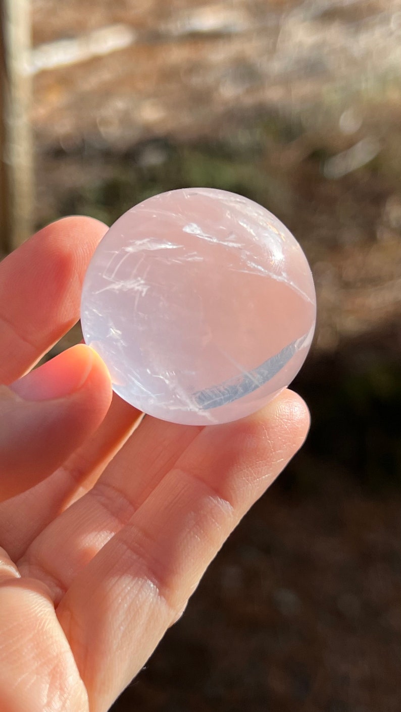 Gemmy Star Rose Quartz Sphere, 69g Brazil