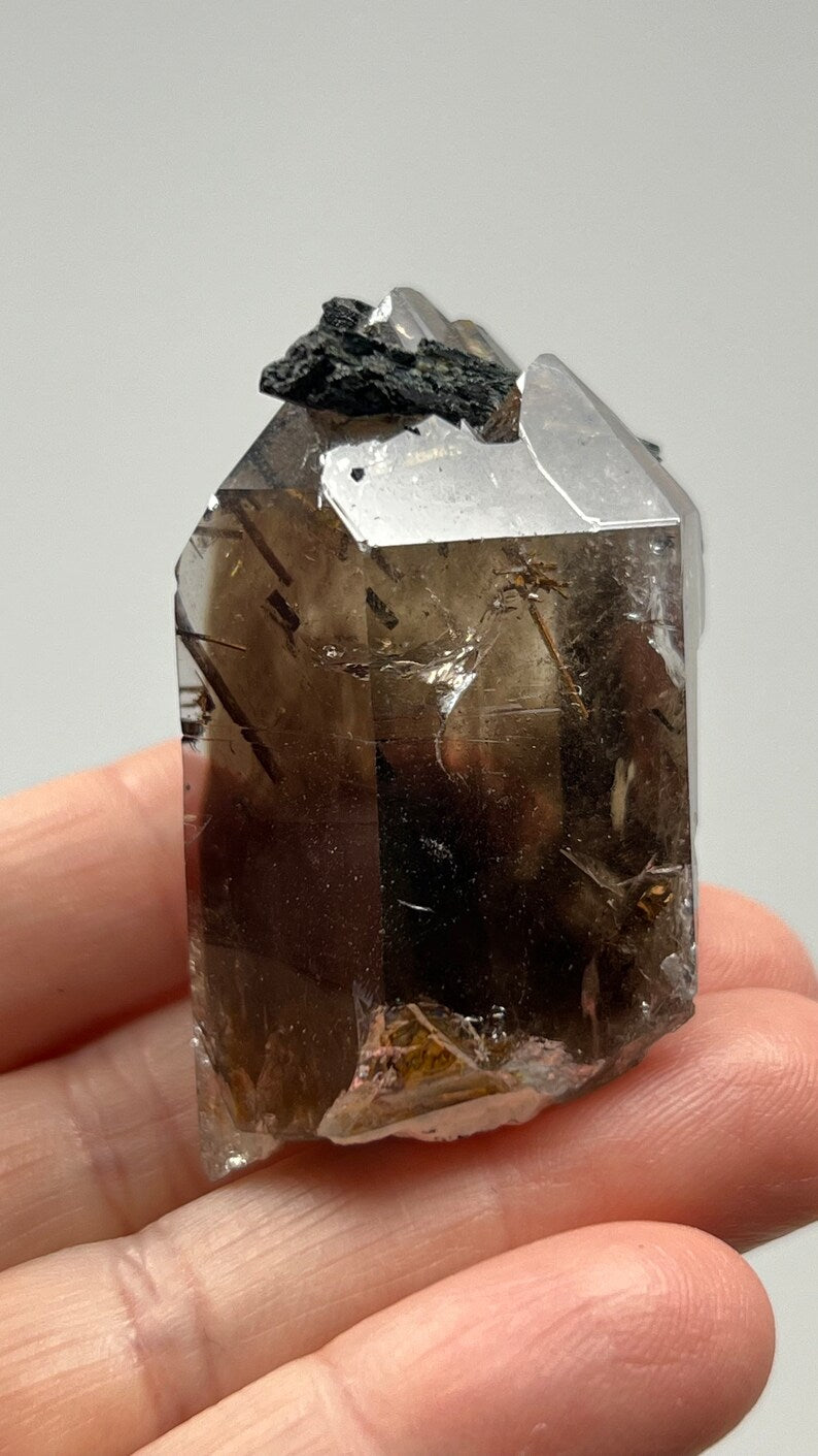 Prismatic Smoky Quartz with Aegirine and Rutile, 57g Malawi