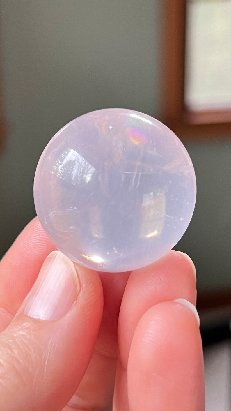 Gem-grade Star Rose Quartz Sphere, Brazil 39g