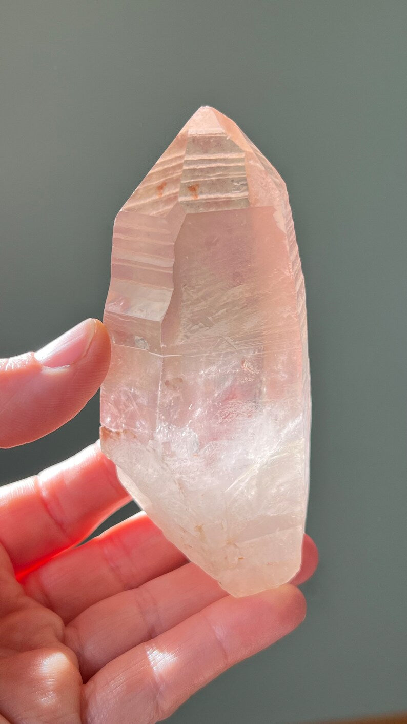 Pink Lemurian Diamond Window Quartz