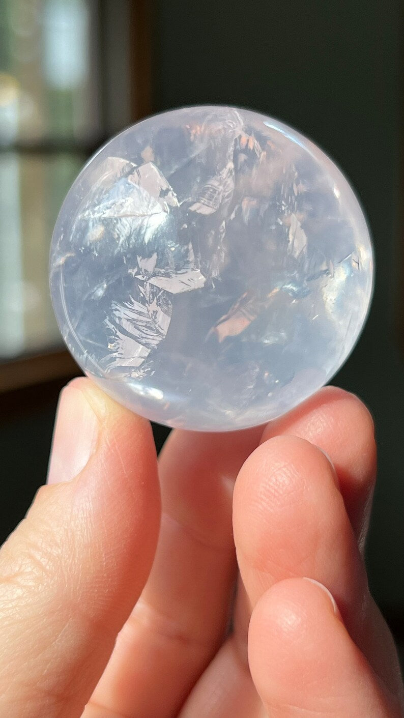 Gem-grade Star Rose Quartz Sphere, Brazil 91g