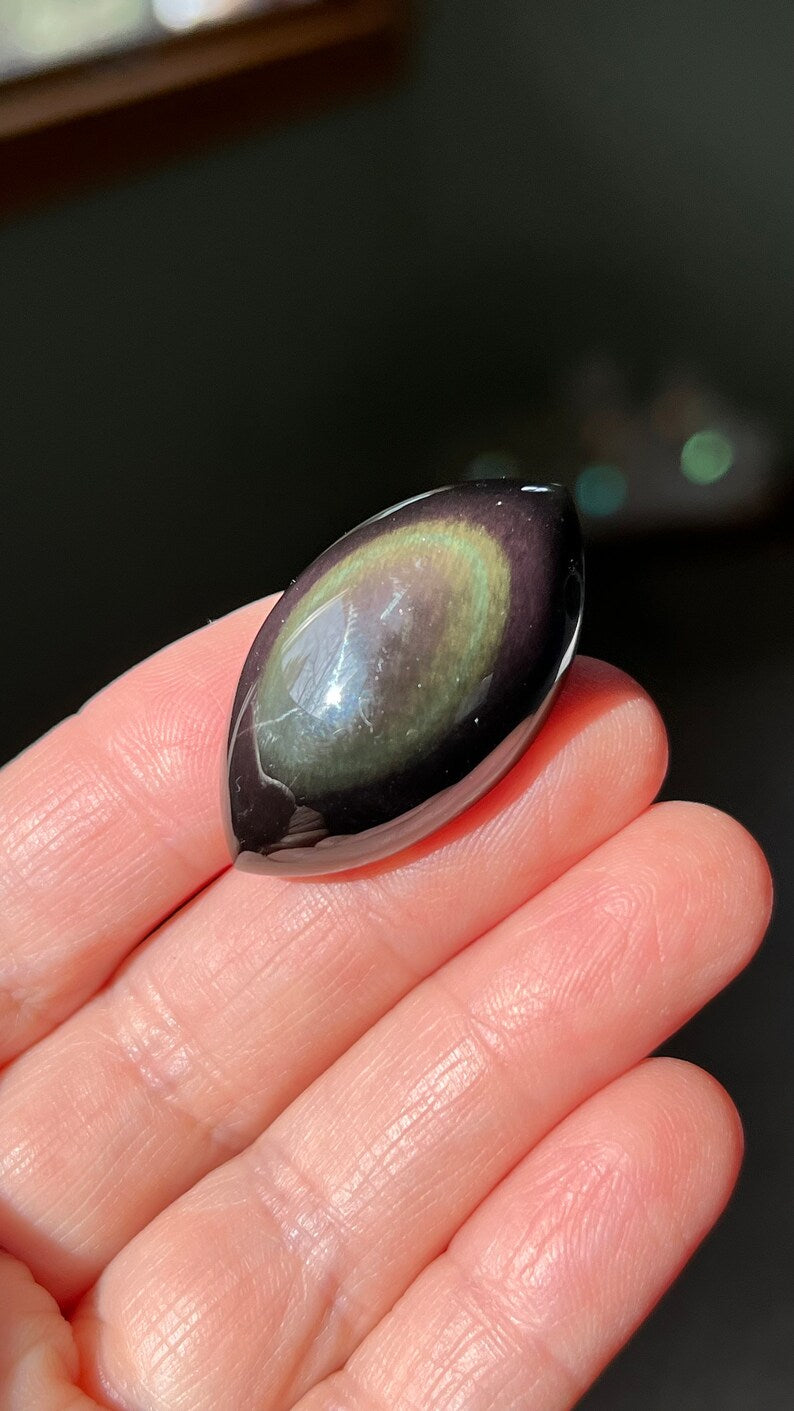 Rainbow Obsidian Drilled Pendant, 11g Mexico