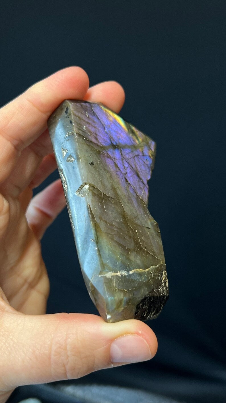 Labradorite Freeform Slice, 90g, Madagascar