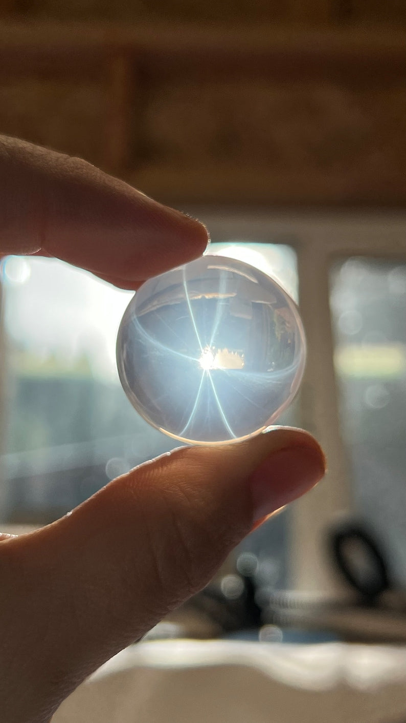 Gemmy Star Rose Quartz Sphere, 34g Brazil