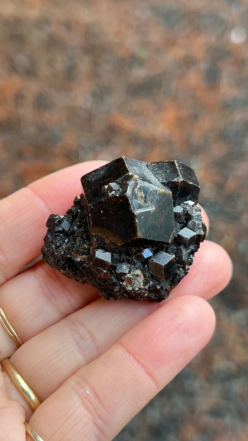 Andradite Garnet var. Melanite, Black Garnet, Mali