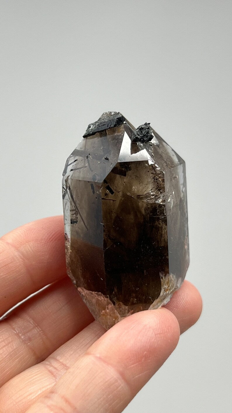 Prismatic Smoky Quartz with Aegirine and Rutile, 57g Malawi