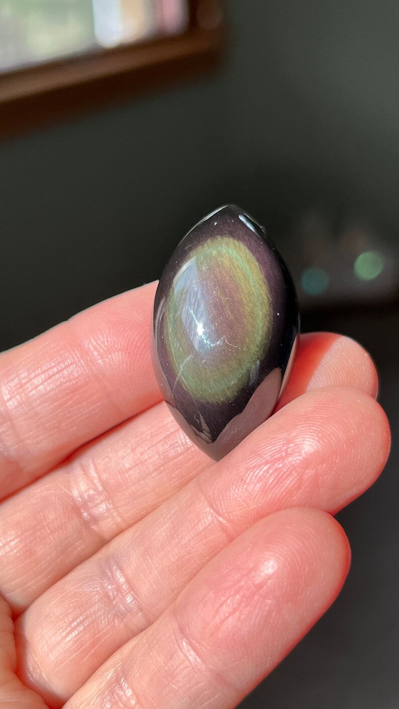 Rainbow Obsidian Drilled Pendant, 11g Mexico