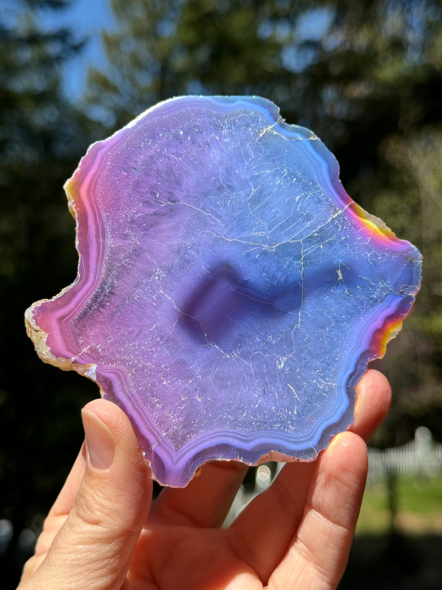 Angel Aura Agate Quartz Slice