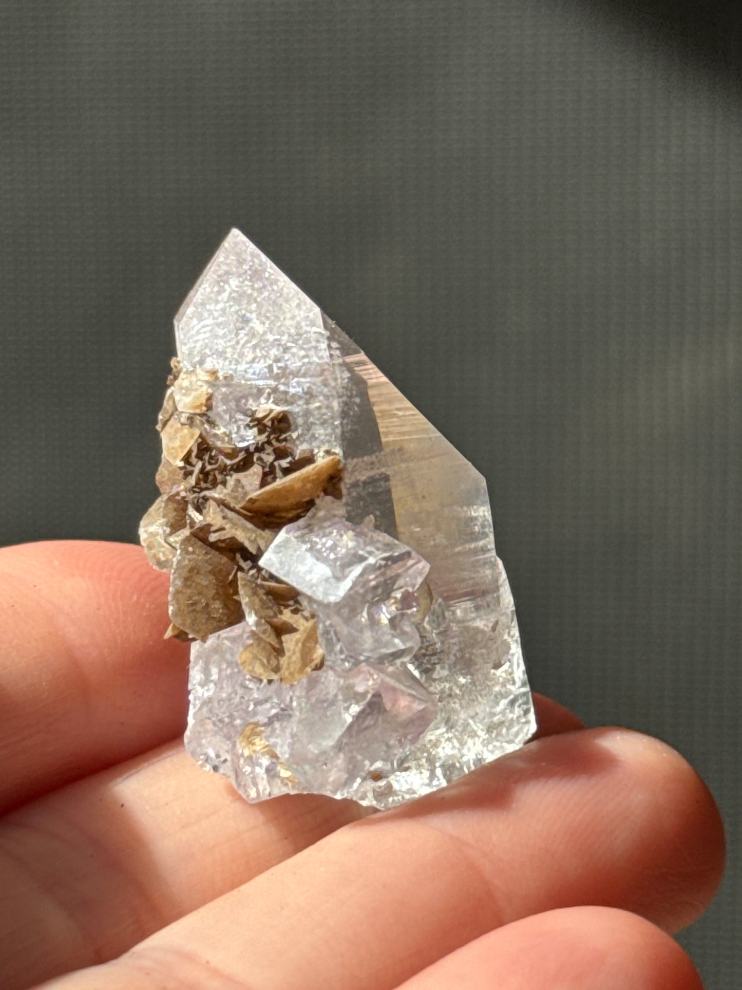 Fluorite on Phantom Quartz, 17g Yaogangxian Minerals