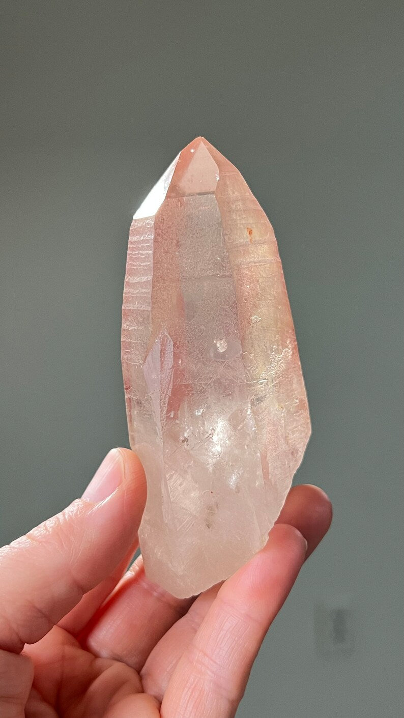 Pink Lemurian Diamond Window Quartz