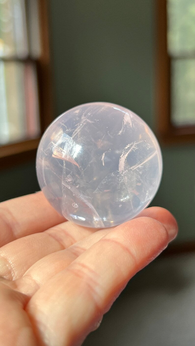 Gem-grade Star Rose Quartz Sphere, Brazil 91g