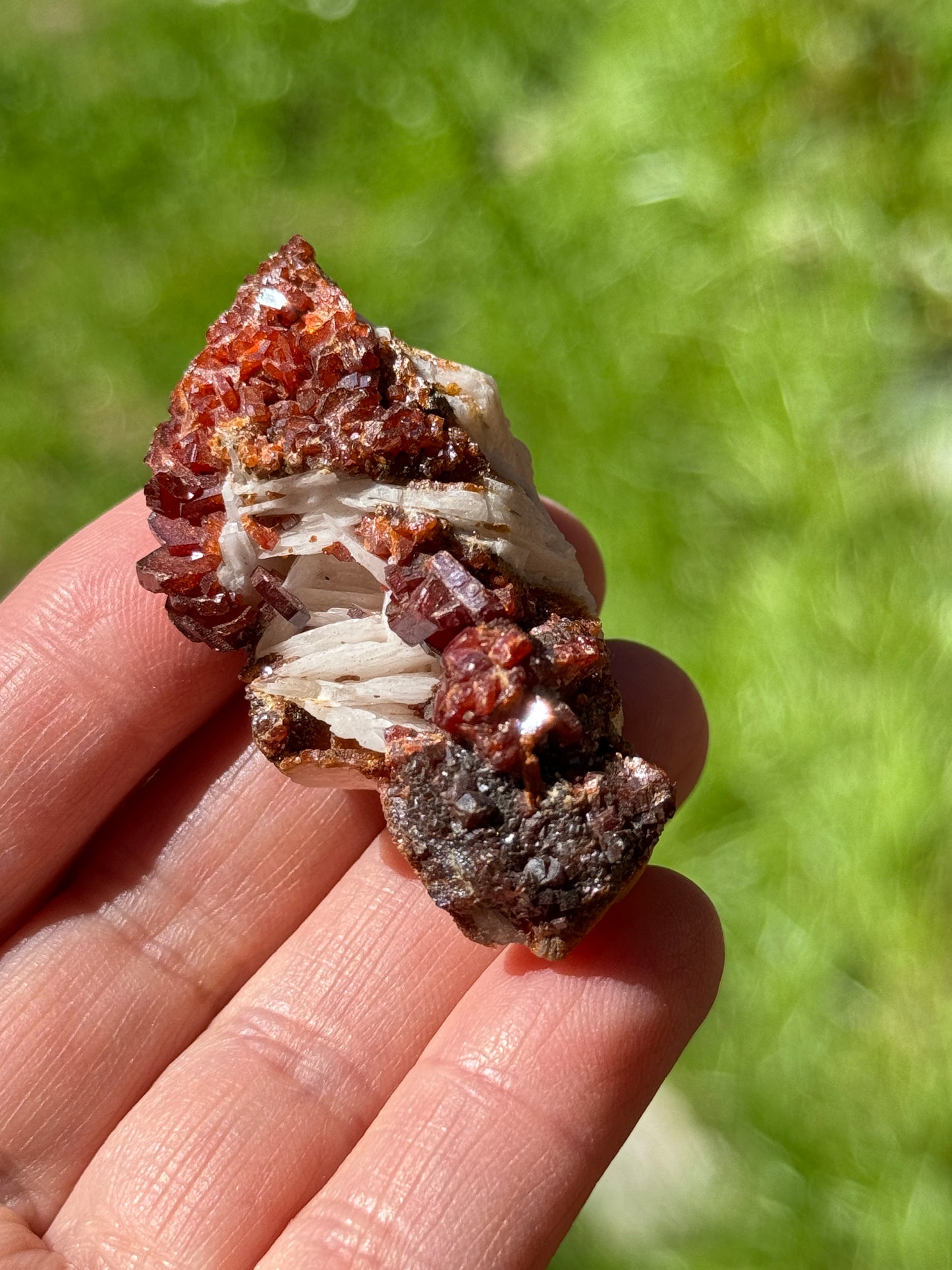 Vanadinite Crystal with Barite, 51g Morocco