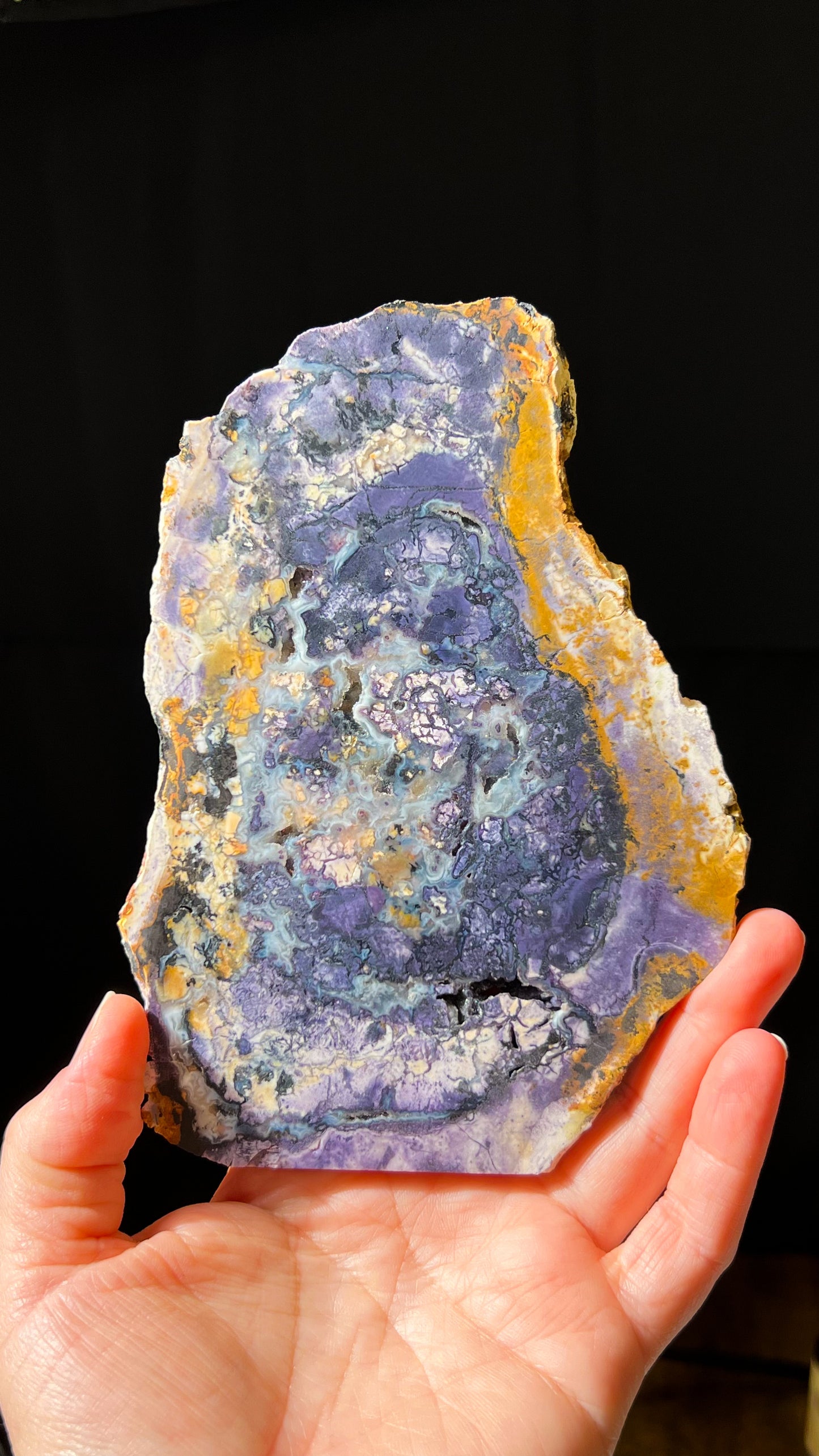 Bertrandite "Tiffany Stone" Slice, Spor Mountain, Utah, Opalized Fluorite