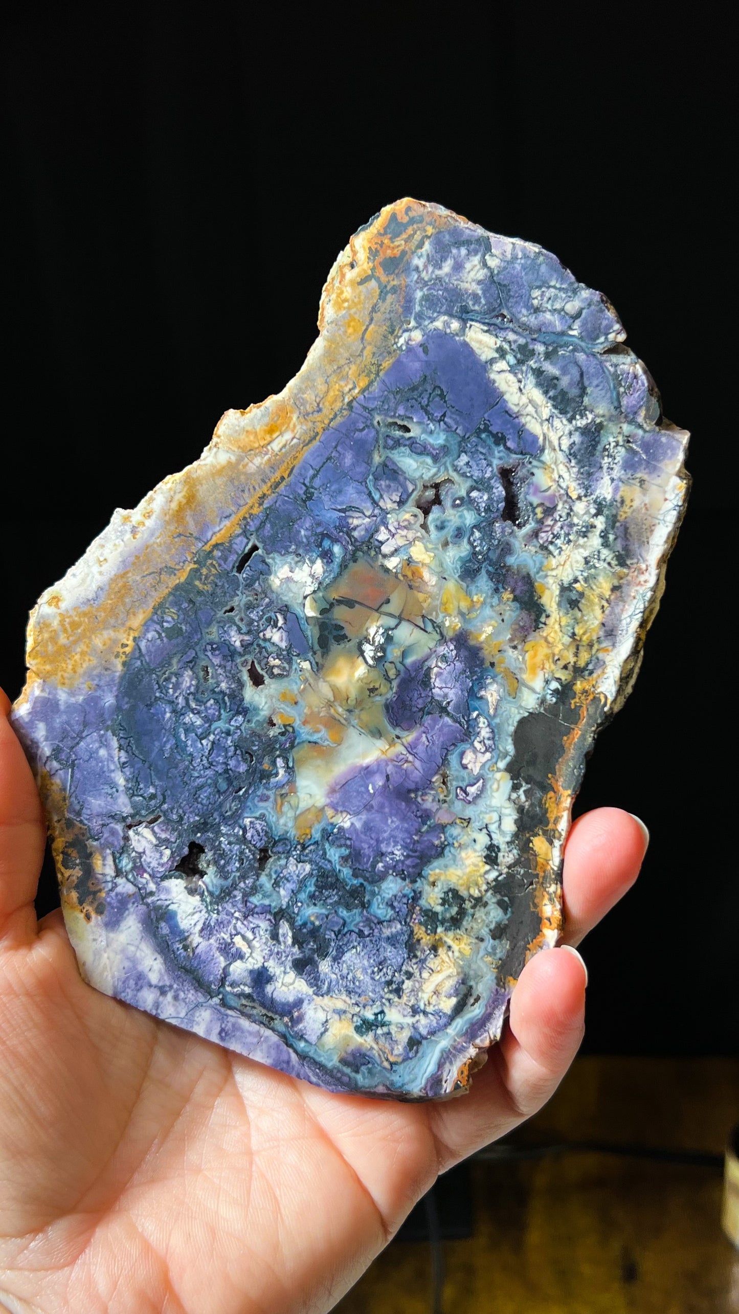 Bertrandite "Tiffany Stone" Slice, Spor Mountain, Utah, Opalized Fluorite