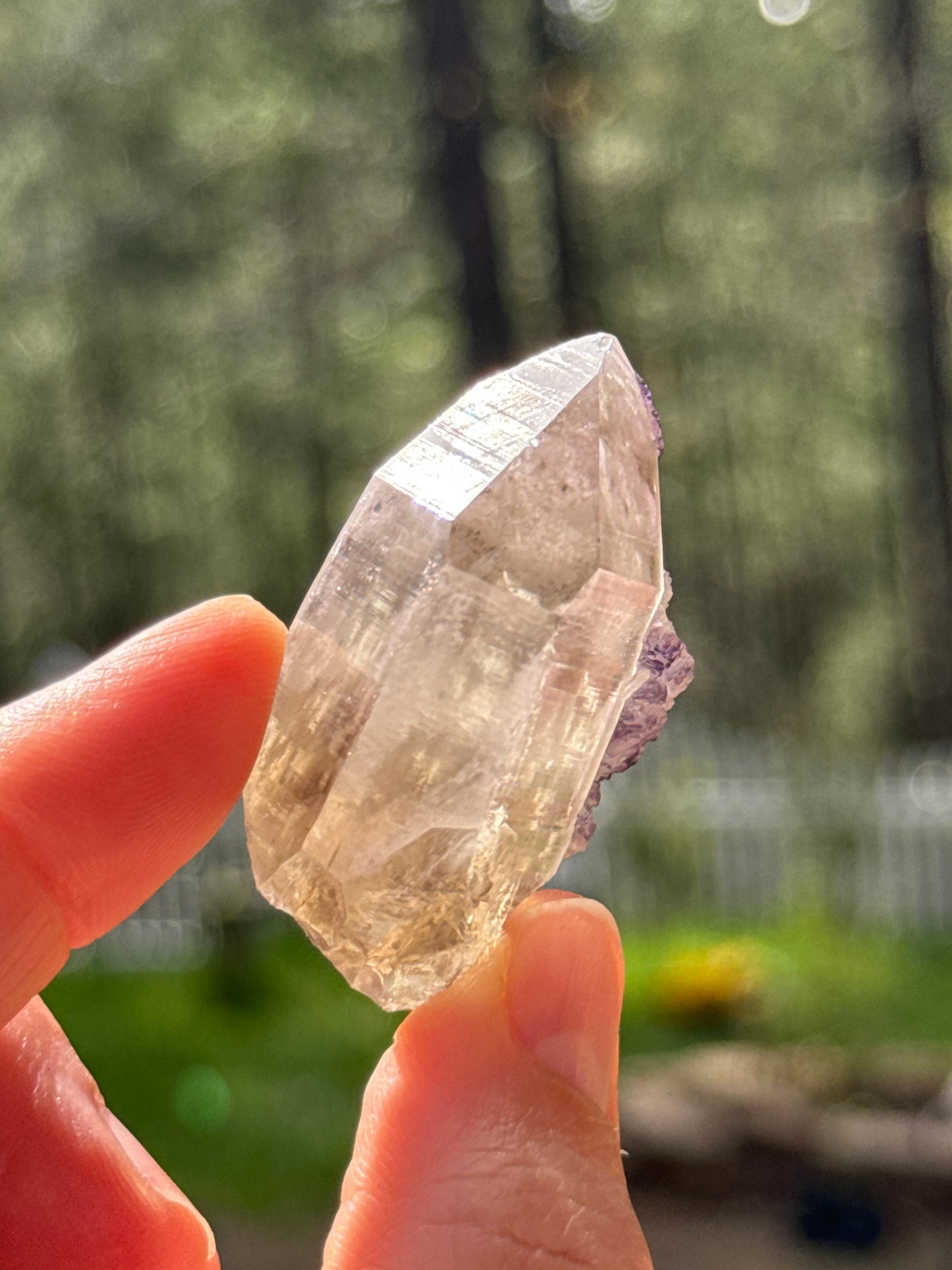 Purple Fluorite on Quartz, 35g Yaogangxian Minerals