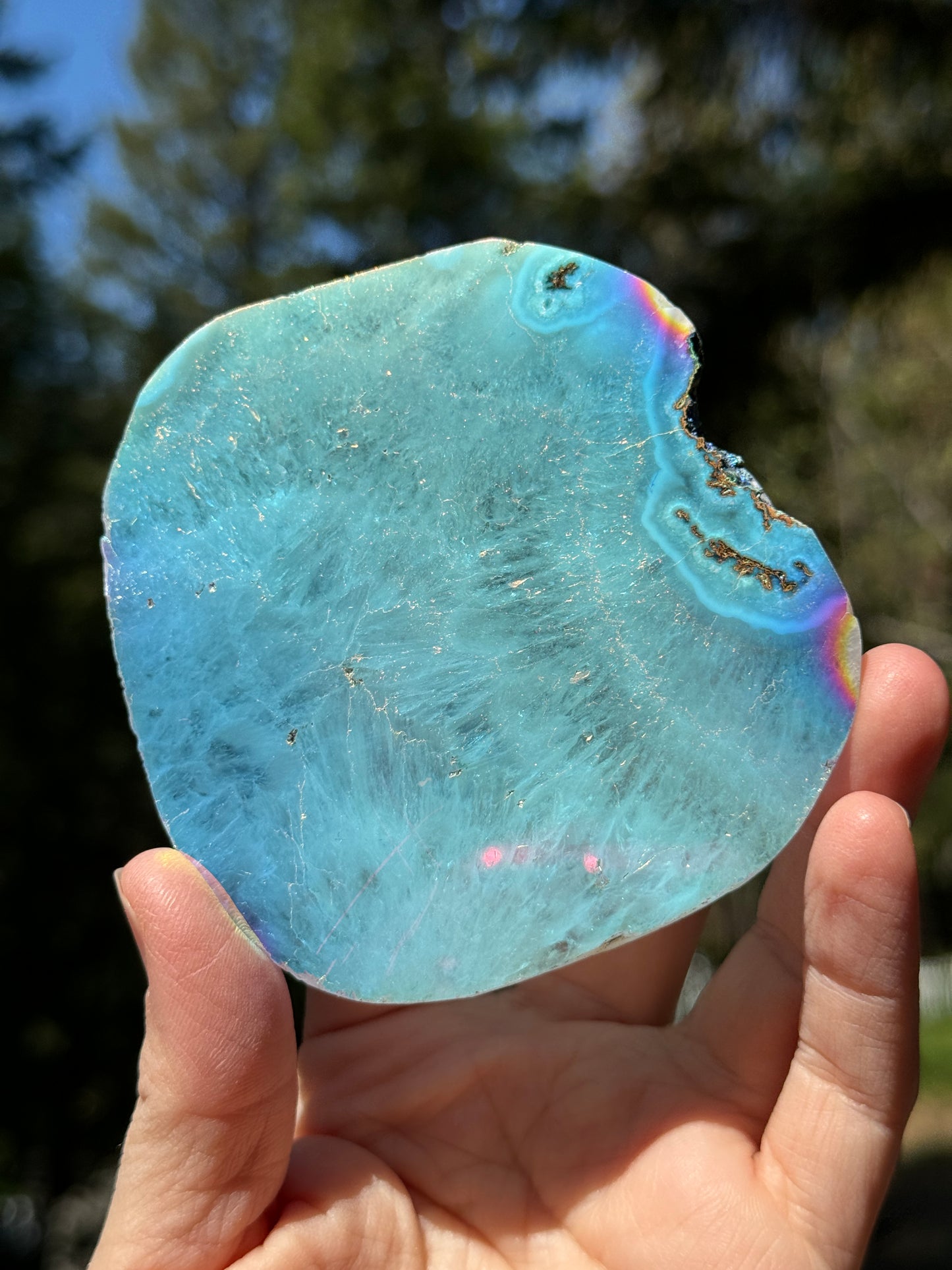 Angel Aura Agate Quartz Slice