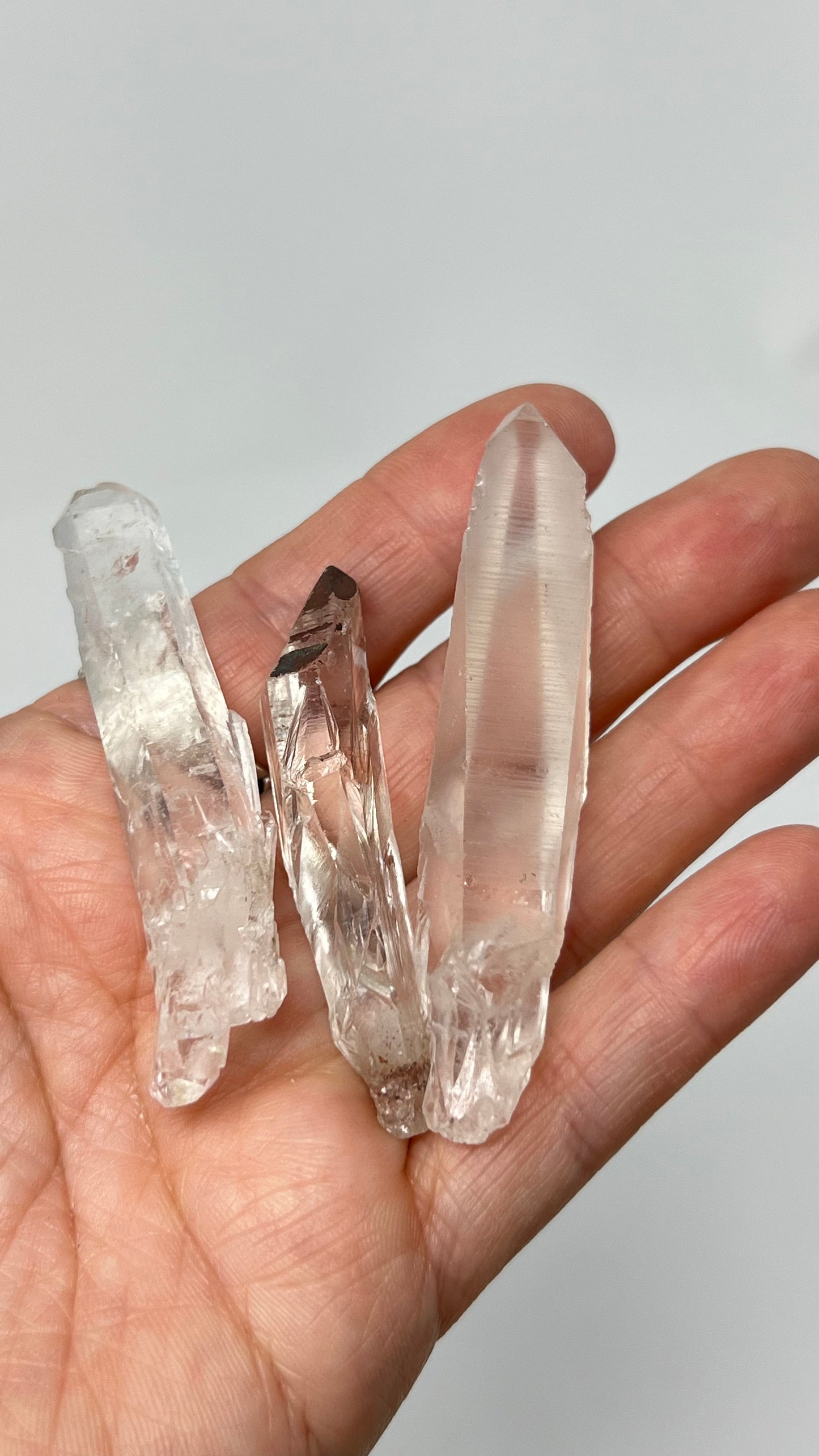 Lot of 3 Prismatic Lemurian Quartz