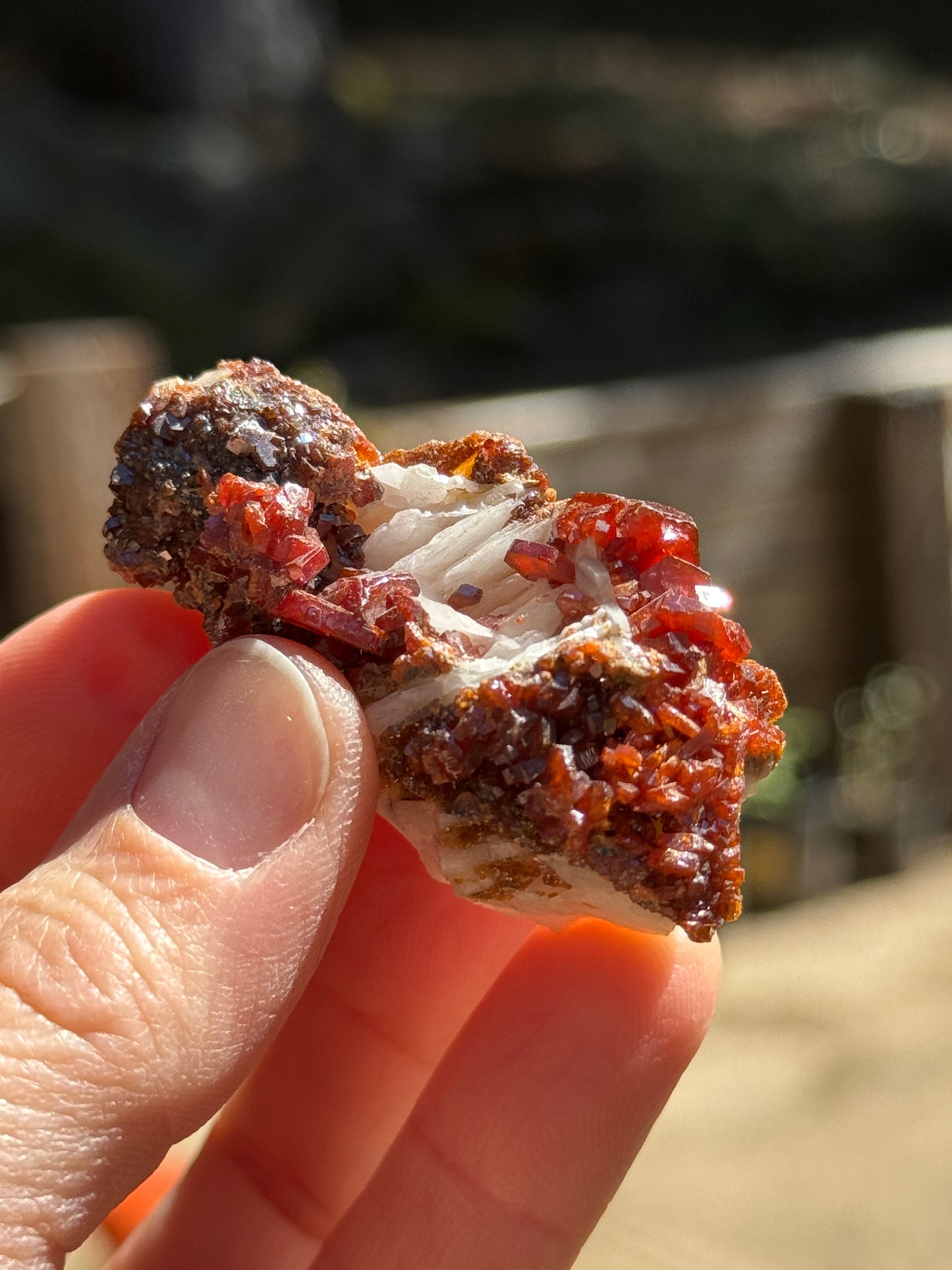 Vanadinite Crystal with Barite, 51g Morocco