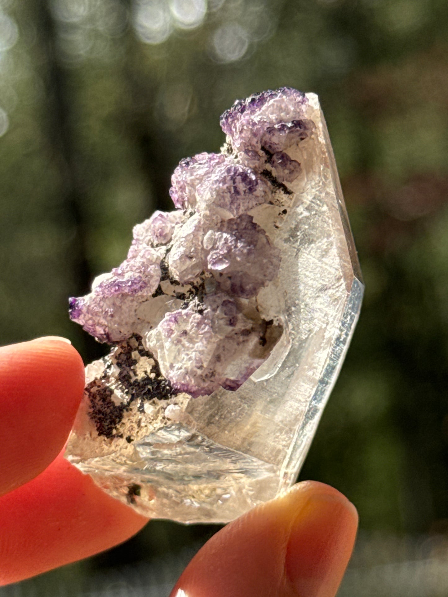 Purple Fluorite on Quartz, 35g Yaogangxian Minerals