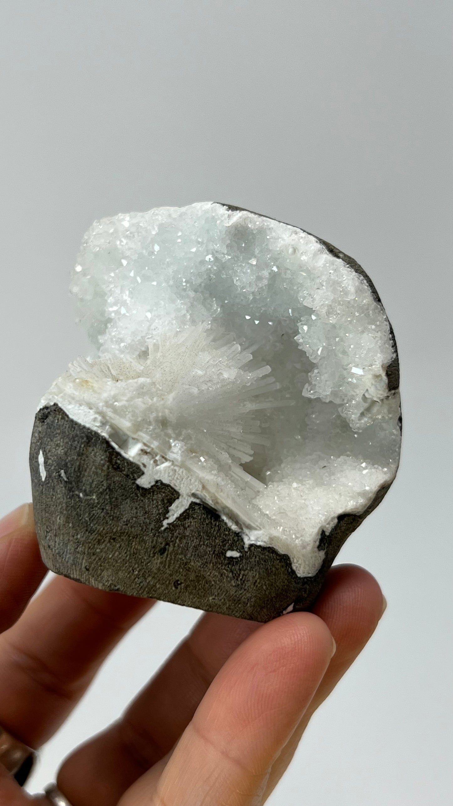 Sparkling Natrolite Geode, India