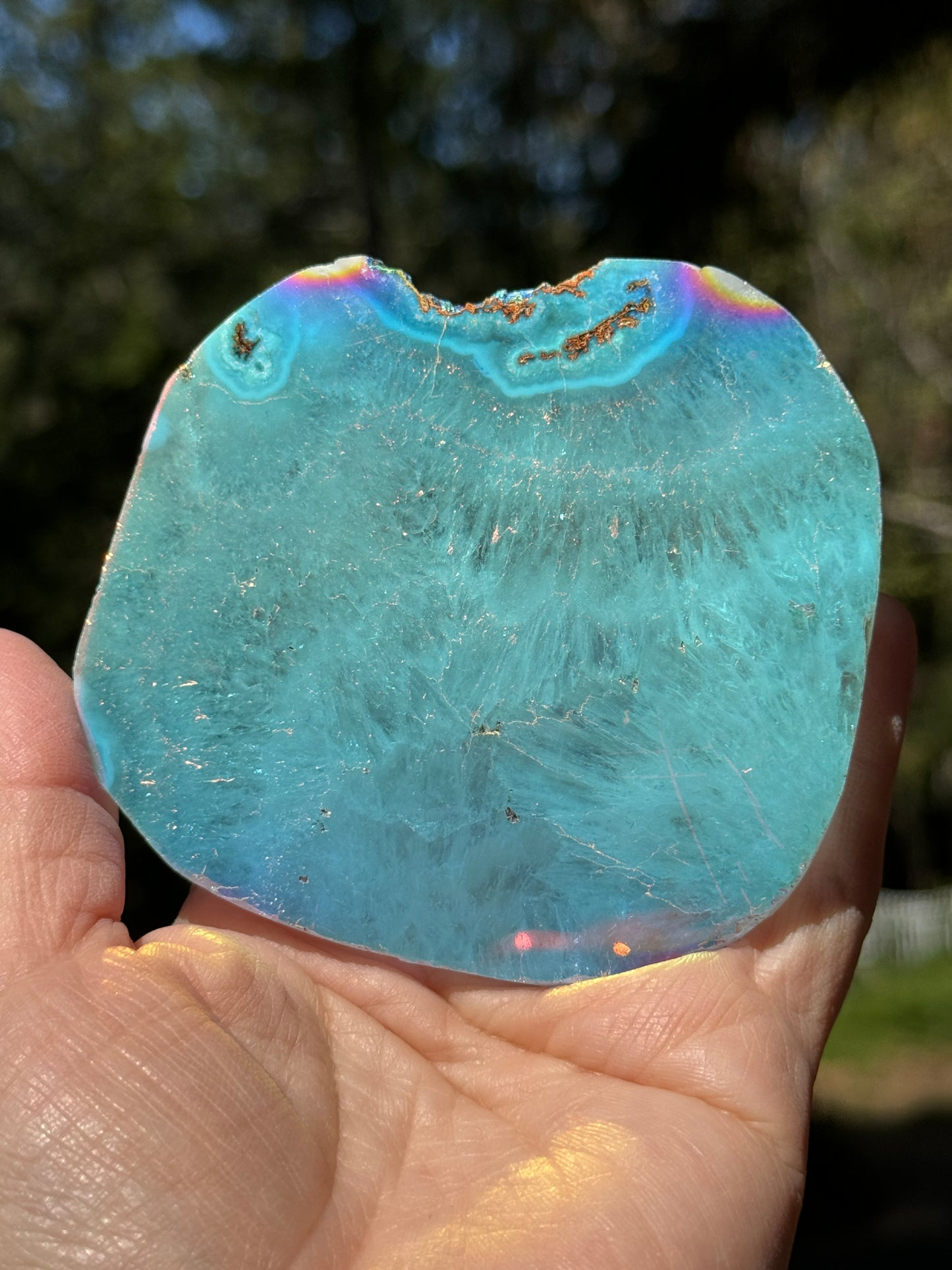 Angel Aura Agate Quartz Slice