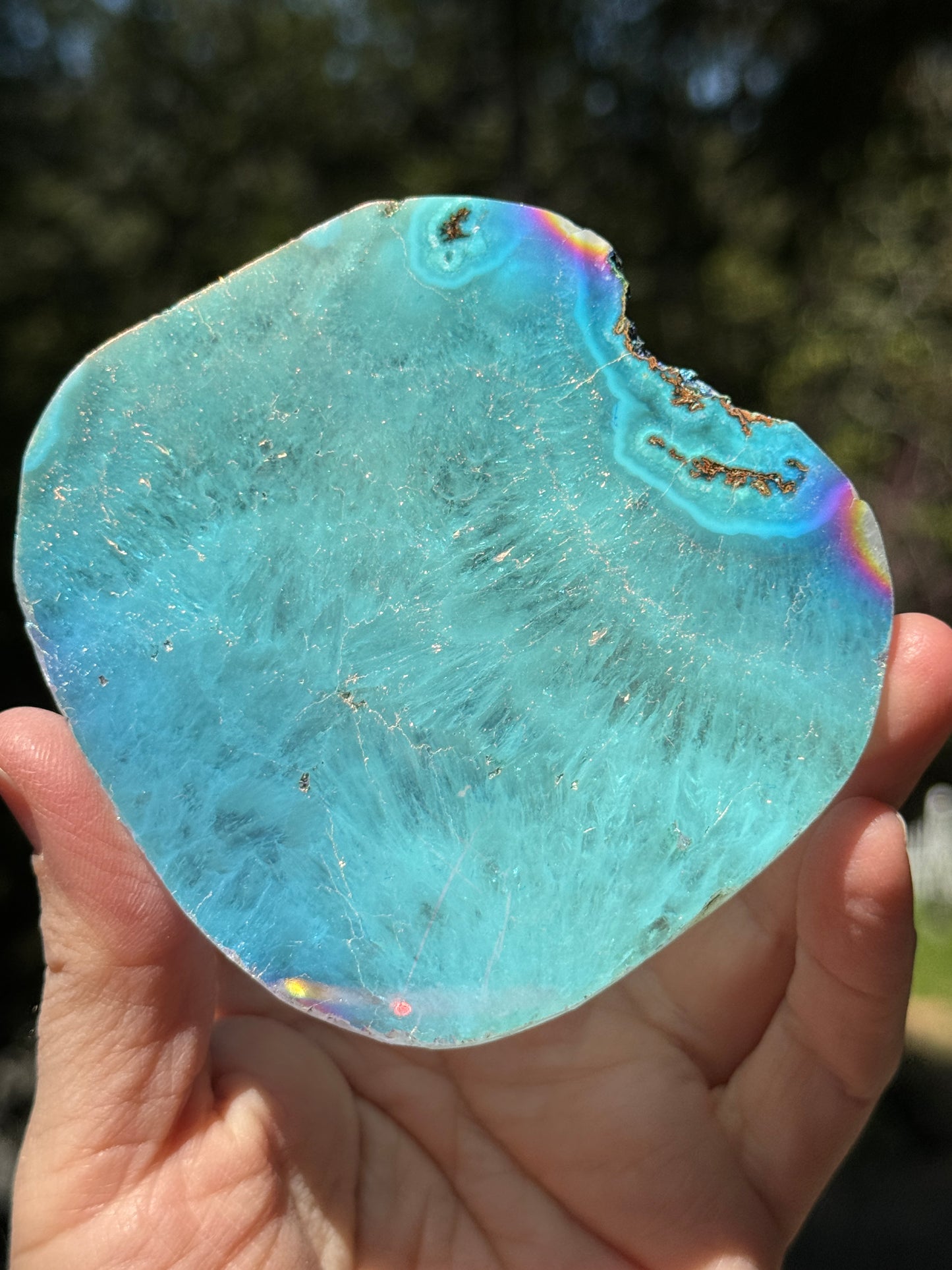 Angel Aura Agate Quartz Slice