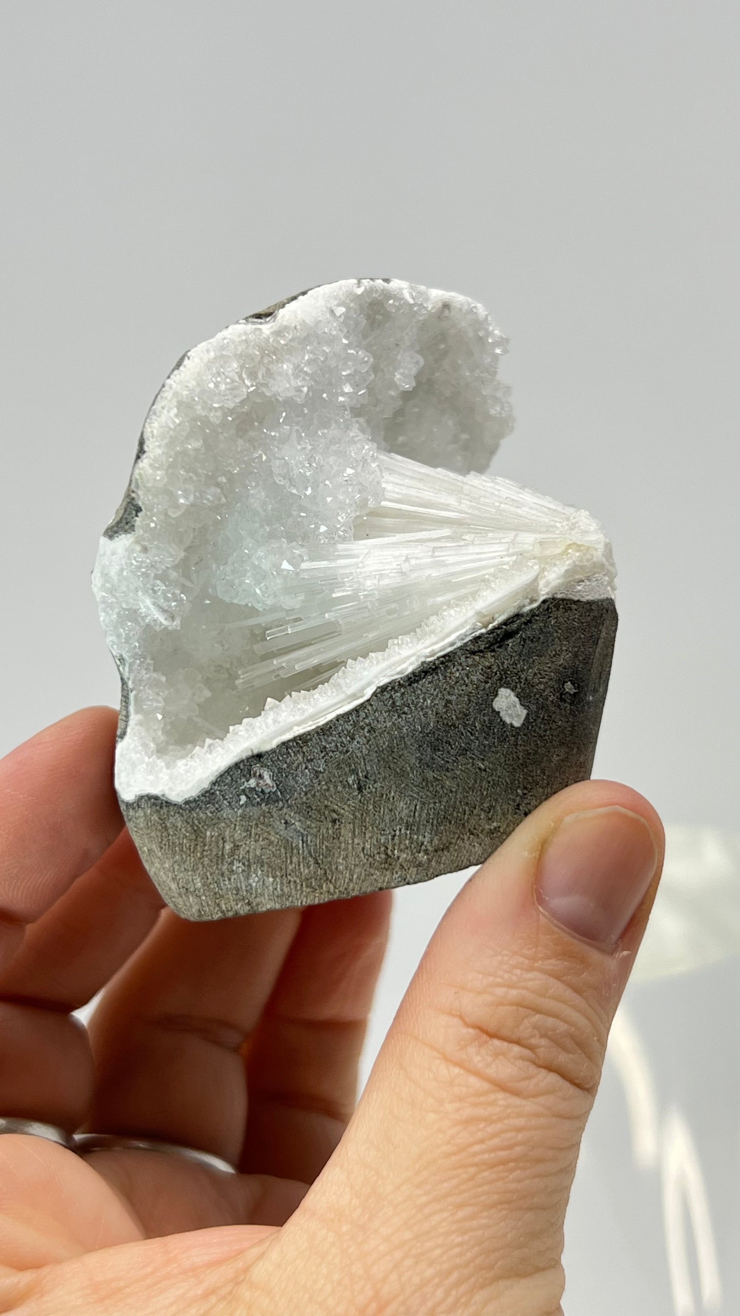 Sparkling Natrolite Geode, India