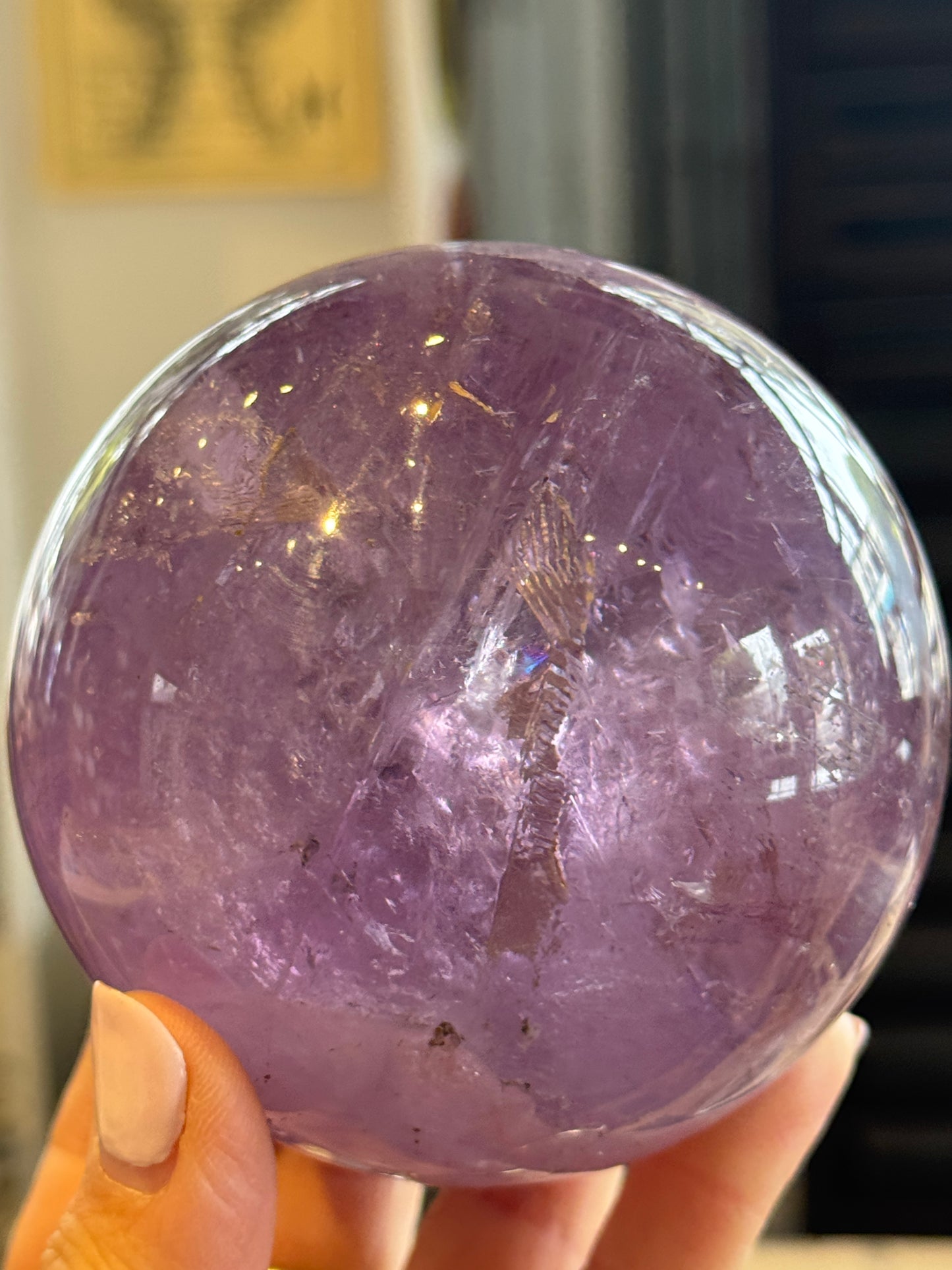 Amethyst Sphere with Antique Display Stand