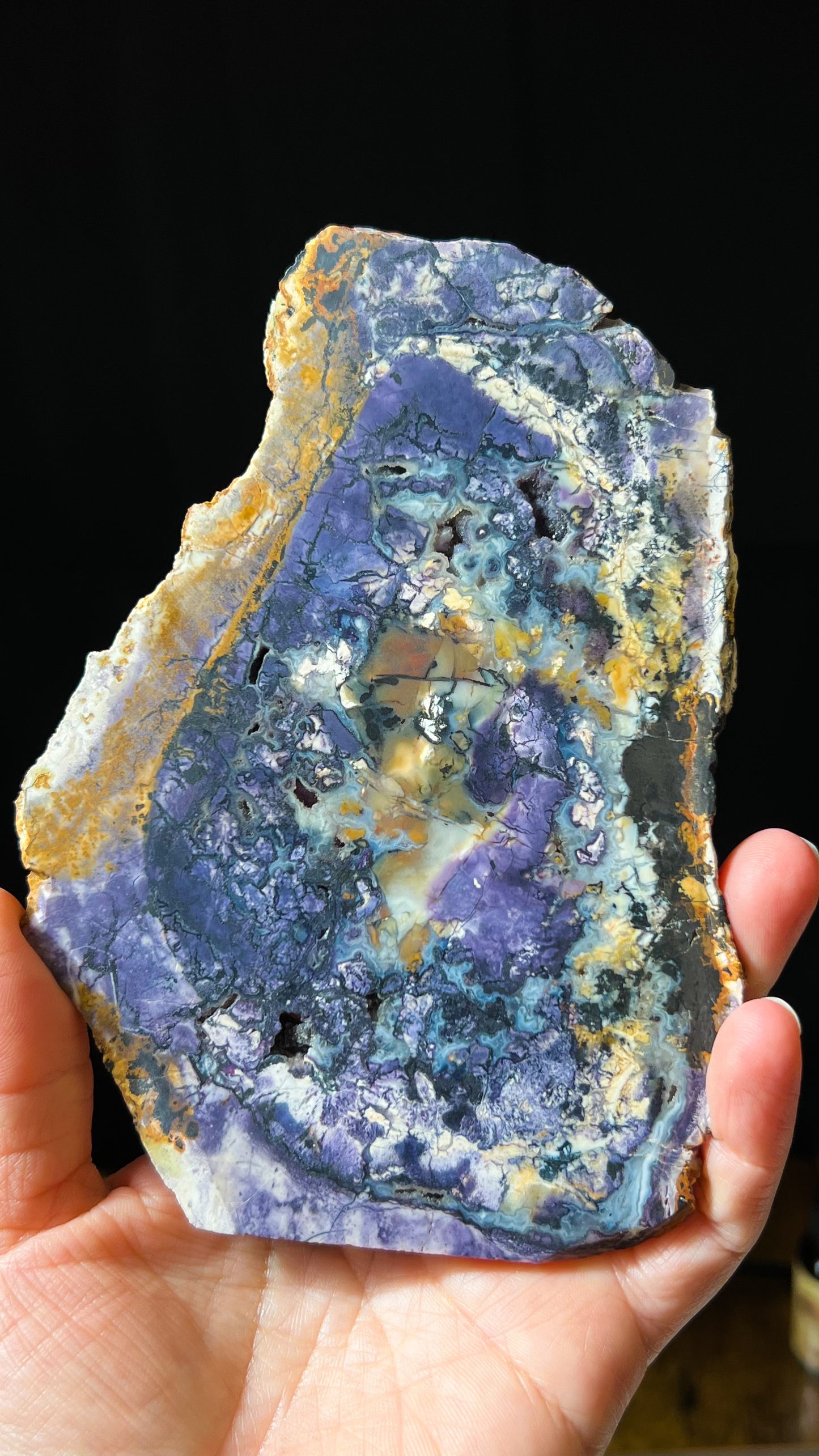 Bertrandite "Tiffany Stone" Slice, Spor Mountain, Utah, Opalized Fluorite