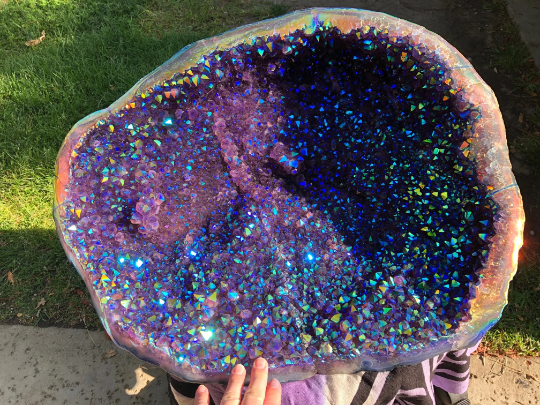 40lb Angel Aura Amethyst Geode Bowl Decorator