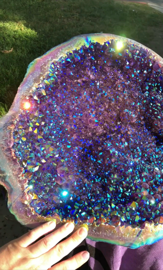 40lb Angel Aura Amethyst Geode Bowl Decorator