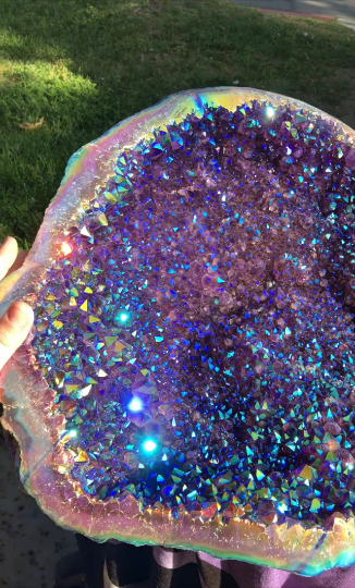 40lb Angel Aura Amethyst Geode Bowl Decorator