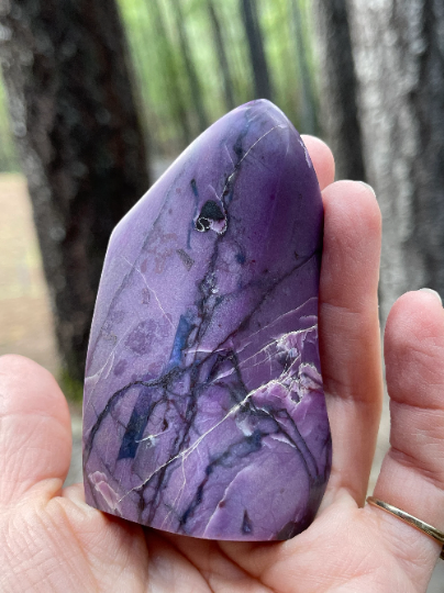 Sugilite Freeform Flat Bottom, Rare Luvulite
