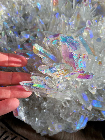 Extra Large Angel Aura Quartz Cluster Decorator