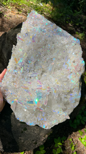 Extra Large Angel Aura Quartz Cluster Decorator