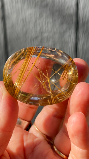 Prismatic Gold Rutile in Quartz, Brazil