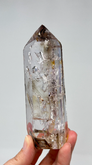 Quartz with Negative Crystal Phantoms & Enhydro, Lawrence Stoller