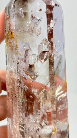 Quartz with Negative Crystal Phantoms & Enhydro, Lawrence Stoller