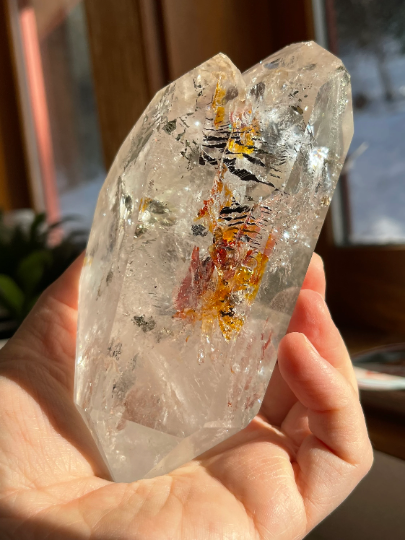 Quartz, ‘Tiger Enhydro’ Crystal, Lemurian Quartz