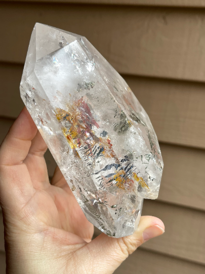 Quartz, ‘Tiger Enhydro’ Crystal, Lemurian Quartz